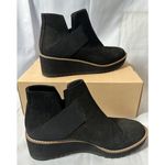 Eileen Fisher  Women's Lark Wedge Heel Bootie Black Suede Sz 6M EUC Photo 3