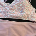 SheIn Pink & White Poppy Floral Two Piece Bikini Size Small Photo 3