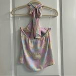 Pink Lily NWOT Small I'M HERE TO STAY MULTI TROPICAL HALTER TANK Photo 7