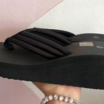 Black Platform Flip‎ Flop Sandals Y2K Retro Chunky Grunge Sz 8 Photo 0