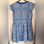 Vineyard Vines SCARF PRINT BLUE FRINGE COTTON DRESS BOHO Photo 2