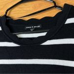 Cable & Gauge Black & White Sweater with Scallop Neckline and Hem & 3/4 … Photo 3