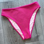 Cupshe  NWT High Rise Textures Bikini Bottoms M hot pink Photo 0