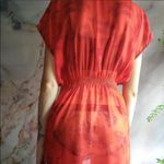 Papaya  Semi Sheer Paisley Tunic Top Photo 12