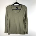 Gap Lot Of 2  Long Sleeve Tops Green Casual Scoop Neck Womens Sz‎ Large Photo 1