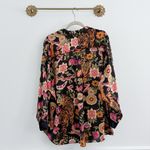 Free People  Dreamy Days Satin Pajama Shirt Medium Photo 5