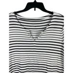 Talbots Navy Blue White Short Sleeve Popover V-neck Nautical Picnic Top 2X Photo 1