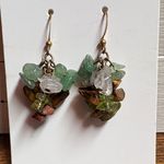 Multicolored Natural Stone Drop Earrings Green Photo 0