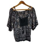 Angie Black Floral Print Top Photo 0