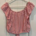 American Eagle NWOT • • Red & White striped • cropped top • XS • ties at waist Photo 10