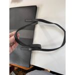 Vince Camuto  Black Faux Leather Tote Bag with Gray Stripe‎ Accent Photo 7