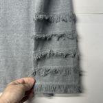 Vineyard Vines  Women’s Large Light Gray Ruffle Fringe Sleeve Knit Top Sweater Photo 6