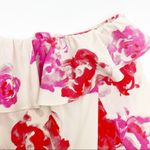 Amanda Uprichard Off The Shoulder Floral Ruffle Delilah Shift Dress: Pink/Red Photo 5