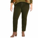 Coldwater Creek Corduroy Pants Mid Rise Stretch Olive Green Women’s Size 18W Photo 3