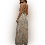 Aakaa Floral Cross-Back Maxi Dress Size M • Thin Straps • Pale Colors NWT Photo 1