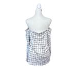 Mine Off The Shoulder White & Black Grid Pattern Long Sleeve Top Size Medium Photo 3