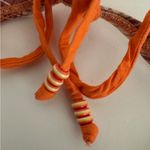 American Eagle Patchwork Plaid Bikini Y2K Vintage Orange Plaid Beaded Tie Large Photo 10