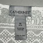 Catherines Size 1X 18/20 White Boho Crochet Lace Cover Photo 7