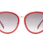 CELINE 56mm Round Sunglasses Red Shiny Red Photo 0