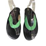 Salvatore Ferragamo Women's Sandals Thong Slide Leather Green Patent Size 8 Photo 0