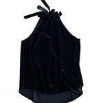 Gibson NEW Women's Size Medium Black Dede Velvet Tie Neck Top Photo 3