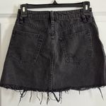 We The Free  Black Distressed Denim Mini Skirt‎ Photo 4