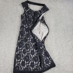 DKNY Jeans Lace Dress Womens 4 Black Faux Leather Trim Cotton Blend Sleeveless Photo 5