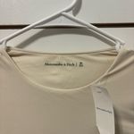 Abercrombie & Fitch Soft Matte Seamless Tee Bodysuit Cream NWT Photo 4