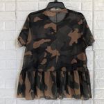 ZARA ‎ sheer mesh camo camouflage babydoll top coverup Photo 5
