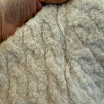 Central Park West Size small Bobbie Polo Sweater Gray Cable Knit Long Sleeves Photo 6