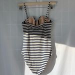J.Crew NWT balconette one piece striped one piece swimsuit navy ivory size 2 Photo 1