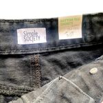 Simple Society  Black Distressed Button Tab‎ Cotton Super High Rise Shorts 5/27 Photo 8
