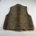 Preston & York Faux Fur Leopard Print Vest Women's Size L Photo 1