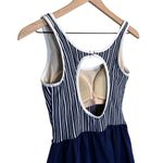 Cherokee Vtg Swim Suit Romper Sz 12 New NWT deadstock Navy Striped Blue Photo 5