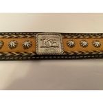 Nocona Womens Western Faux Leather‎ Belt with carved detail and embellishment SM Photo 4
