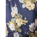 Vintage Hunter Club 100% Linen Floral Maxi Skirt Button Front Maxi Size 10 Blue Photo 3