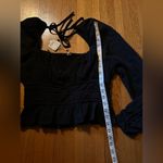 Free People Chloe Milkmaid Top in Black, Size M, NWT Photo 2