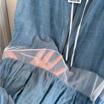 Urban Outfitters NWT  silence + noise blue mesh lightweight pullover hoodie Photo 5