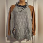 Maurice's   1X Gray and Brown Cowl Neck Sweatshirt Photo 1