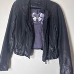 Andrew Marc  Lamb skin Leather butterfly lining moto jacket black size XS Photo 1