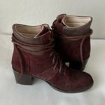 FREEBIRD by Steven cage distresssed lace up boots red burgundy 10 Photo 6