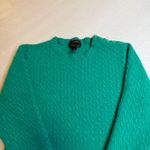 J.Crew Italian Cashmere Cable Knit Crewneck Sweater Green 3/4 Sleeve Size S Photo 4