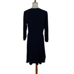 Bess And George Dress Medium Blue Long Sleeve Retro Elegant Workwear Photo 4