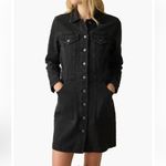 Faherty  Michelle Long Sleeve Denim Mini Shirtdress Photo 1