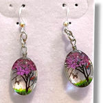 Hypoallergenic Hook Earrings Dried Flower Tree Nature Outdoors Plants Feminine Purple Photo 0