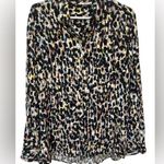 Beach Lunch Lounge Watercolor Button Up Long Sleeve Viscose Top Photo 0