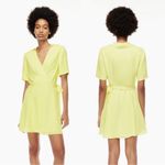 Aritzia • Babaton Amira Dress mini wrap Chamomile lemon yellow rayon Photo 12