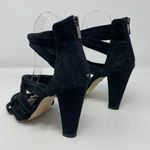 Raye  Revolve Nat Black Suede Knotted Heels Strappy‎ Knot EU 39.5 Fits US 8.5 Photo 2