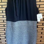 Liz Claiborne Liz‎ Claiborne Black And Gray Tie Neck Dress Size 8 Photo 0