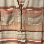 Torrid  NWT peach tones striped blouse with zipper/pockets on front size Plus 0 Photo 1